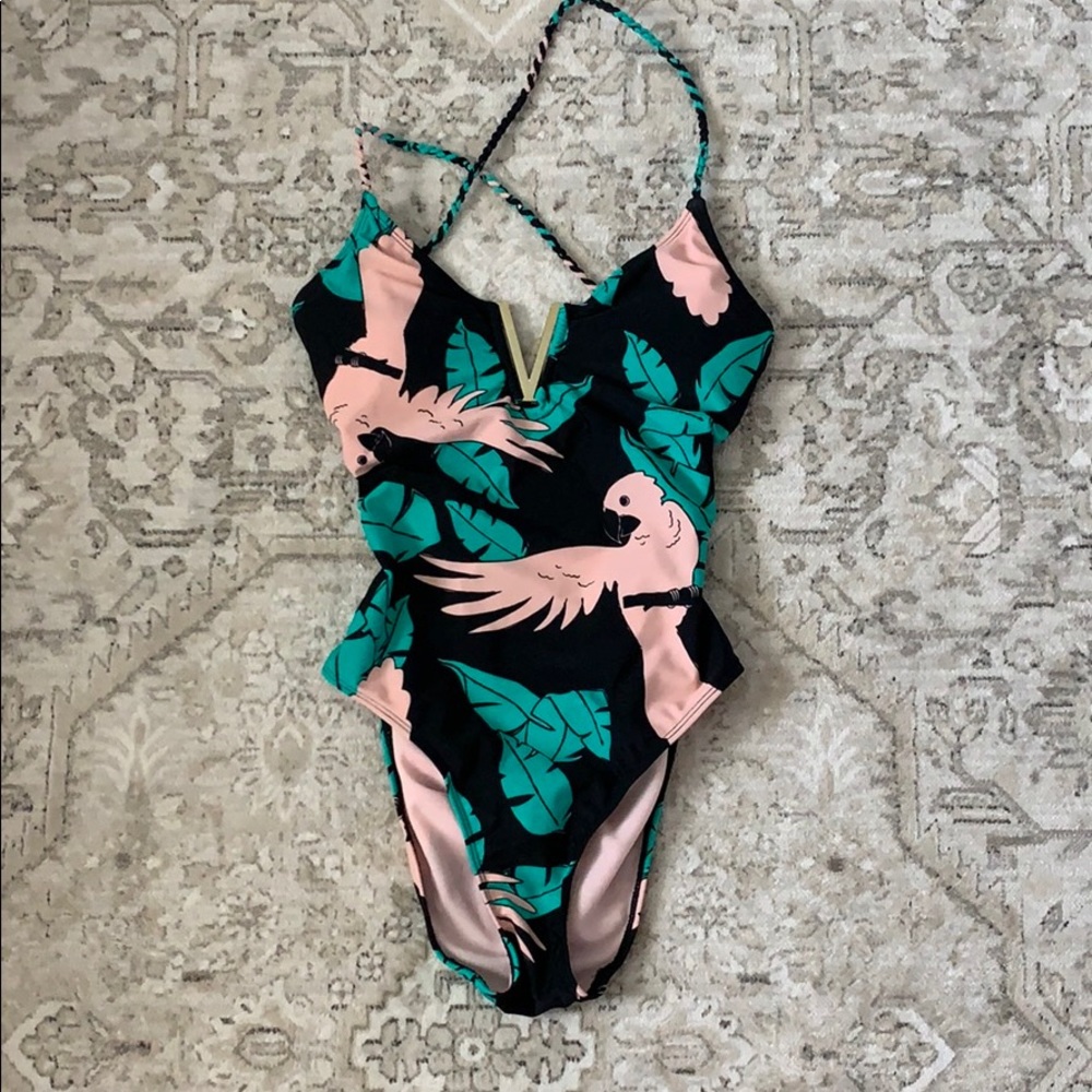 Black and turquoise swimsuit